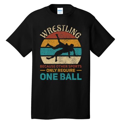 Wrestling Wrestle Retro Wrestler Funny Wrestling Tall T-Shirt