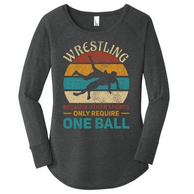 Wrestling Wrestle Retro Wrestler Funny Wrestling Women's Perfect Tri Tunic Long Sleeve Shirt