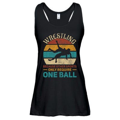 Wrestling Wrestle Retro Wrestler Funny Wrestling Ladies Essential Flowy Tank