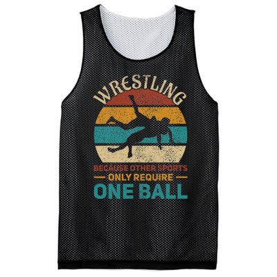 Wrestling Wrestle Retro Wrestler Funny Wrestling Mesh Reversible Basketball Jersey Tank