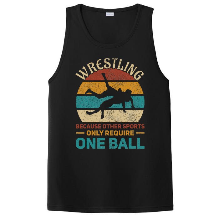 Wrestling Wrestle Retro Wrestler Funny Wrestling PosiCharge Competitor Tank