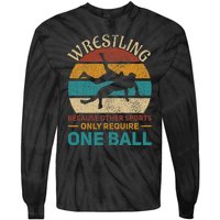 Wrestling Wrestle Retro Wrestler Funny Wrestling Tie-Dye Long Sleeve Shirt