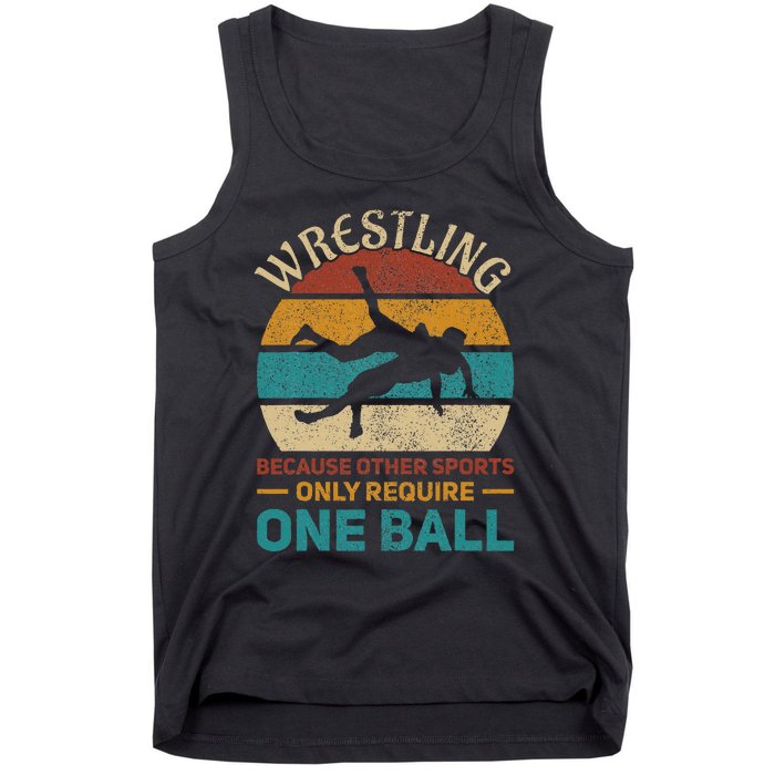 Wrestling Wrestle Retro Wrestler Funny Wrestling Tank Top