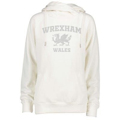 Wrexham Wales Retro Vintage Country Classic Hometown Dragon Flag Wales Womens Funnel Neck Pullover Hood