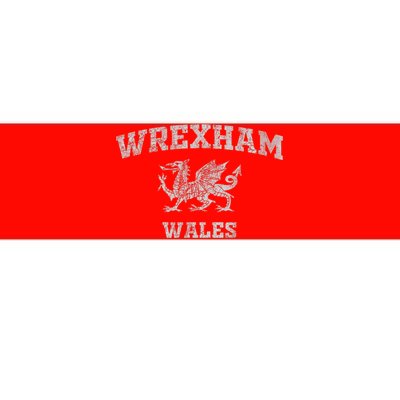 Wrexham Wales Retro Vintage Country Classic Hometown Dragon Flag Wales Bumper Sticker