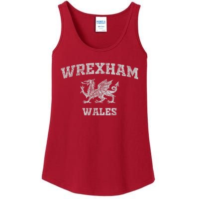 Wrexham Wales Retro Vintage Country Classic Hometown Dragon Flag Wales Ladies Essential Tank