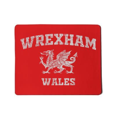 Wrexham Wales Retro Vintage Country Classic Hometown Dragon Flag Wales Mousepad