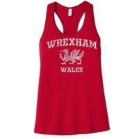 Wrexham Wales Retro Vintage Country Classic Hometown Dragon Flag Wales Women's Racerback Tank