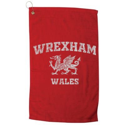 Wrexham Wales Retro Vintage Country Classic Hometown Dragon Flag Wales Platinum Collection Golf Towel