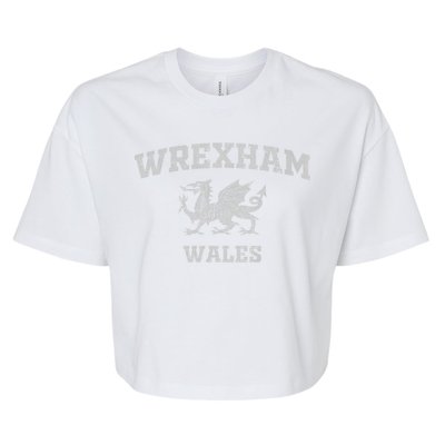 Wrexham Wales Retro Vintage Country Classic Hometown Dragon Flag Wales Bella+Canvas Jersey Crop Tee