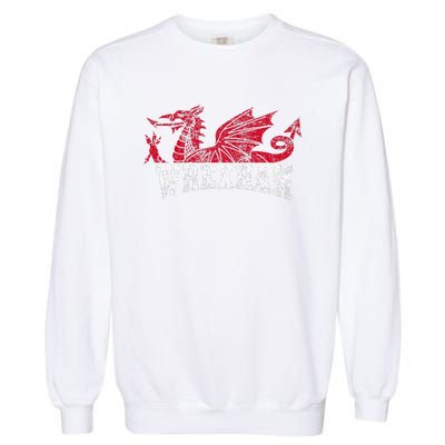 Wrexham Wales red dragon Wrecsam Garment-Dyed Sweatshirt