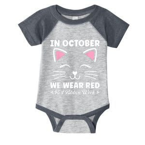 We Wear Red For Red Ribbon Week Awareness Rain Bow Infant Baby Jersey Bodysuit