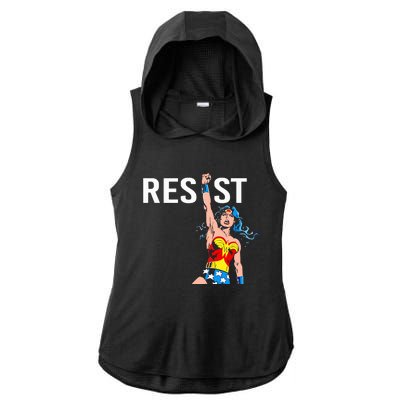 Wonder Woman Resist Ladies PosiCharge Tri-Blend Wicking Draft Hoodie Tank