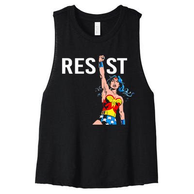 Wonder Woman Resist Women's Racerback Cropped Tank