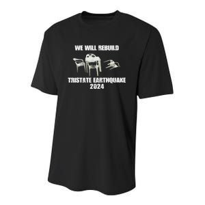 We Will Rebuild Tristate Earthquake 2024 I Survived Funny Youth Performance Sprint T-Shirt