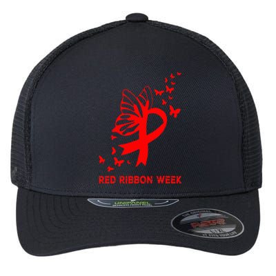 We Wear Red For Red Ribbon Week Awareness  Flexfit Unipanel Trucker Cap