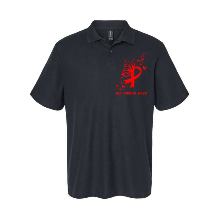 We Wear Red For Red Ribbon Week Awareness  Softstyle Adult Sport Polo