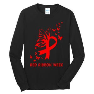 We Wear Red For Red Ribbon Week Awareness  Tall Long Sleeve T-Shirt