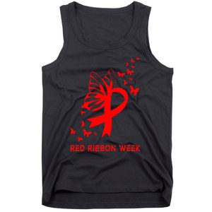 We Wear Red For Red Ribbon Week Awareness  Tank Top