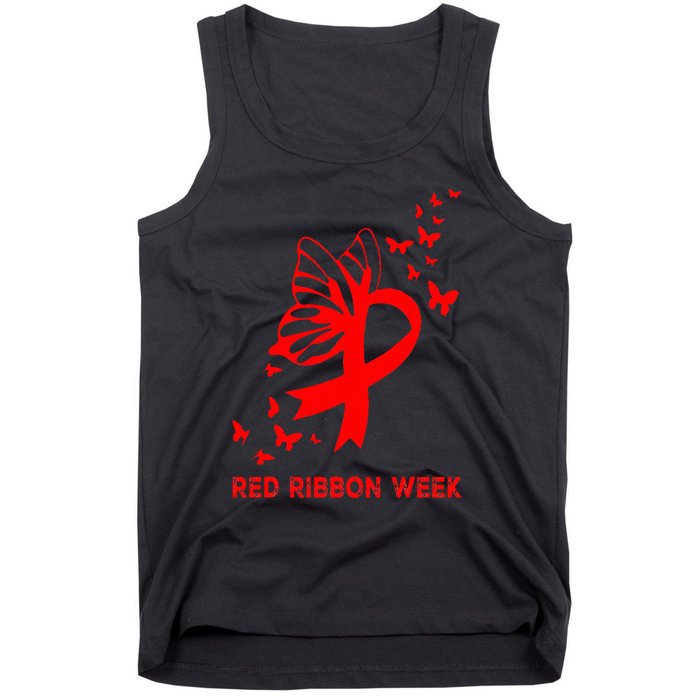 We Wear Red For Red Ribbon Week Awareness  Tank Top