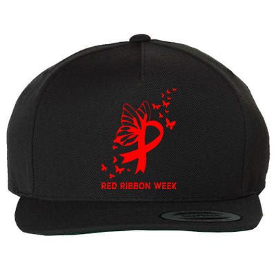 We Wear Red For Red Ribbon Week Awareness  Wool Snapback Cap