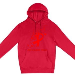 We Wear Red For Red Ribbon Week Awareness  Premium Pullover Hoodie