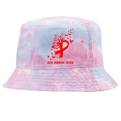 We Wear Red For Red Ribbon Week Awareness  Tie-Dyed Bucket Hat