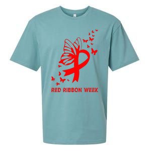 We Wear Red For Red Ribbon Week Awareness  Sueded Cloud Jersey T-Shirt