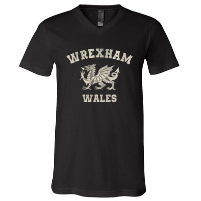 Wrexham Wales Retro Vintage V-Neck T-Shirt