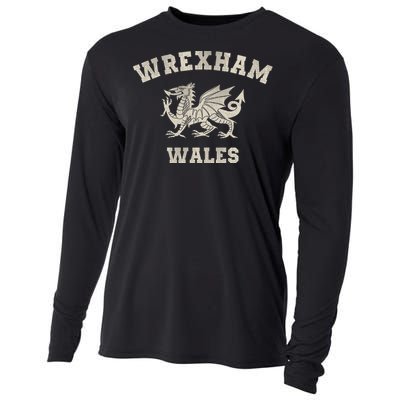 Wrexham Wales Retro Vintage Cooling Performance Long Sleeve Crew