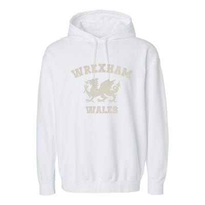 Wrexham Wales Retro Vintage Garment-Dyed Fleece Hoodie