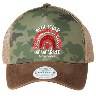 We Wear Red Dyslexia Awareness Month Dyslexia Boho Rainbow Legacy Tie Dye Trucker Hat