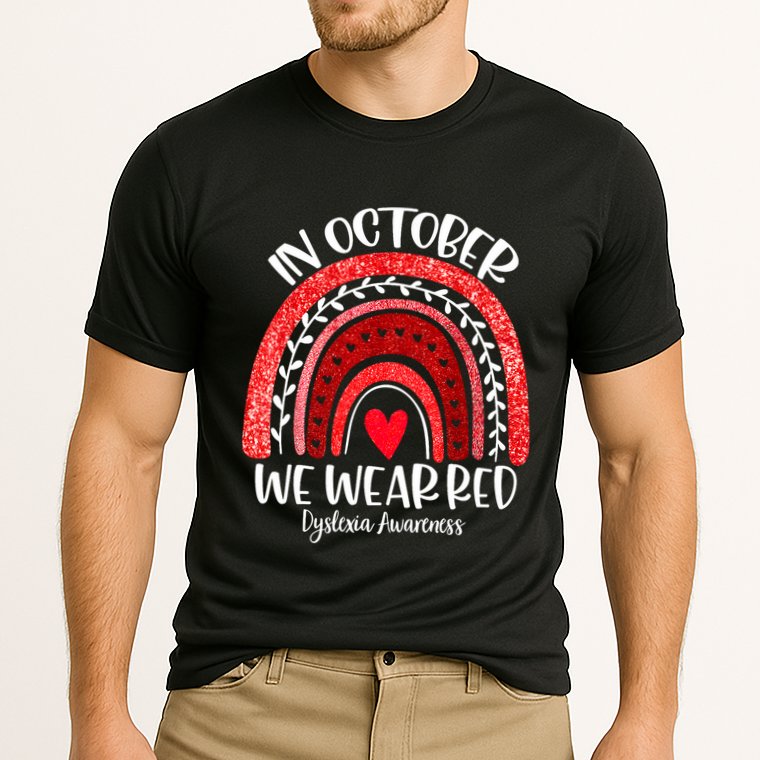 We Wear Red Dyslexia Awareness Month Dyslexia Boho Rainbow Cooling Performance Crew T-Shirt