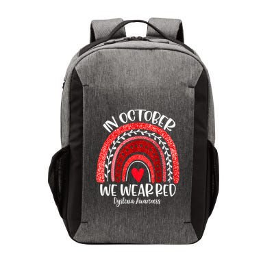 We Wear Red Dyslexia Awareness Month Dyslexia Boho Rainbow Vector Backpack