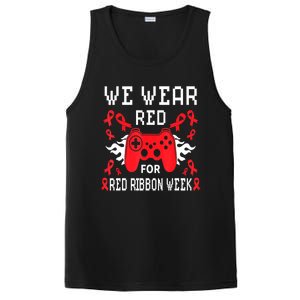 We Wear Red For Red Ribbon Week Awareness Gamer Video Game PosiCharge Competitor Tank