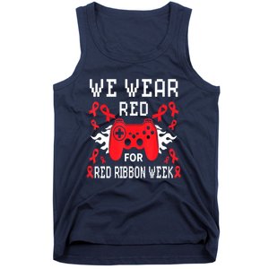 We Wear Red For Red Ribbon Week Awareness Gamer Video Game Tank Top