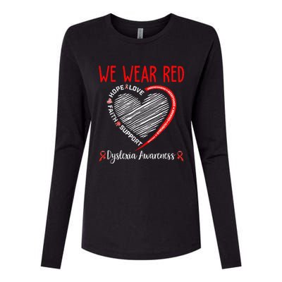 We Wear Red Dyslexia Awareness Month Dyslexia Womens Cotton Relaxed Long Sleeve T-Shirt