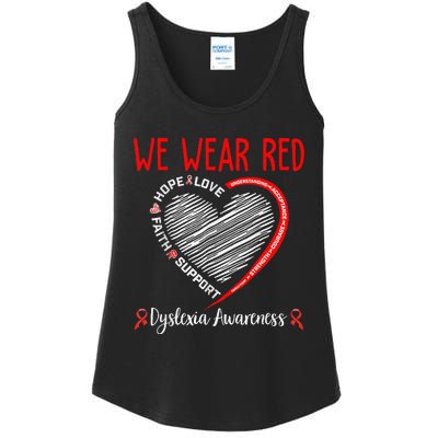 We Wear Red Dyslexia Awareness Month Dyslexia Ladies Essential Tank