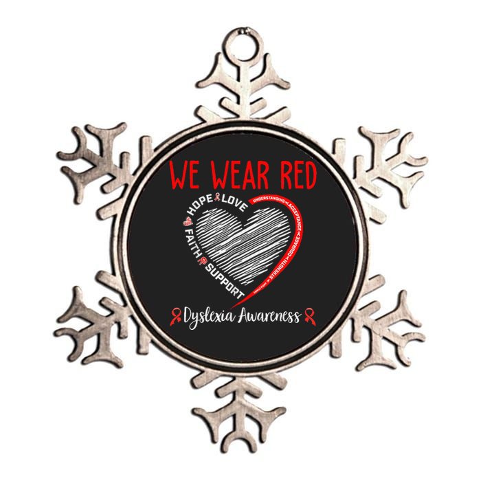 We Wear Red Dyslexia Awareness Month Dyslexia Metallic Star Ornament