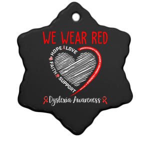 We Wear Red Dyslexia Awareness Month Dyslexia Ceramic Star Ornament