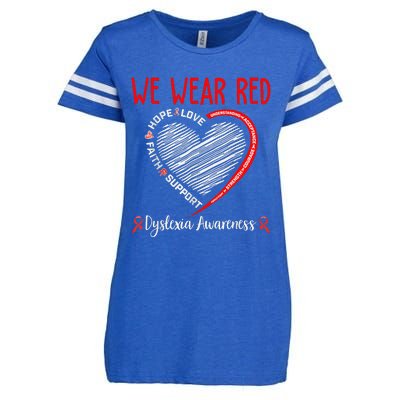 We Wear Red Dyslexia Awareness Month Dyslexia Enza Ladies Jersey Football T-Shirt