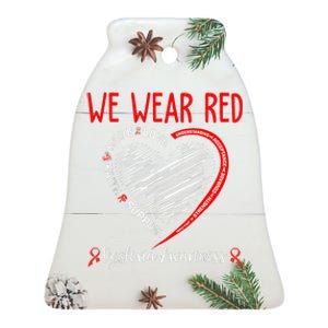 We Wear Red Dyslexia Awareness Month Dyslexia Ceramic Bell Ornament