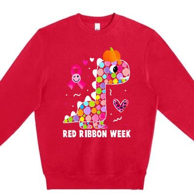 We Wear Red Ribbon Week Awareness Red Ribbon Week Premium Crewneck Sweatshirt