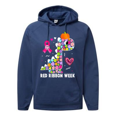 We Wear Red Ribbon Week Awareness Red Ribbon Week Performance Fleece Hoodie