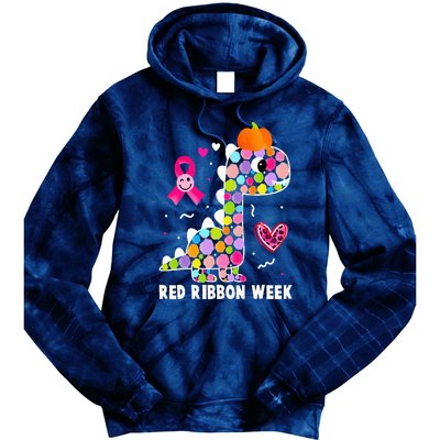 We Wear Red Ribbon Week Awareness Red Ribbon Week Tie Dye Hoodie