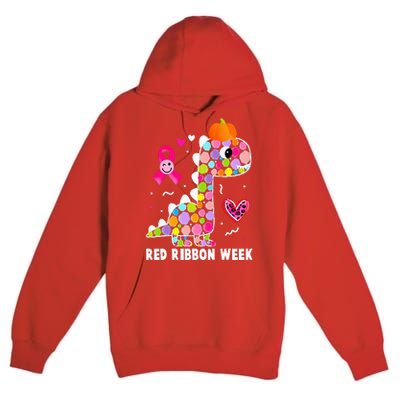 We Wear Red Ribbon Week Awareness Red Ribbon Week Premium Pullover Hoodie