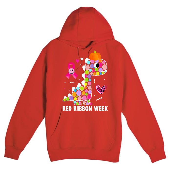 We Wear Red Ribbon Week Awareness Red Ribbon Week Premium Pullover Hoodie