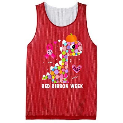 We Wear Red Ribbon Week Awareness Red Ribbon Week Mesh Reversible Basketball Jersey Tank