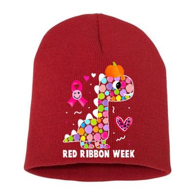 We Wear Red Ribbon Week Awareness Red Ribbon Week Short Acrylic Beanie