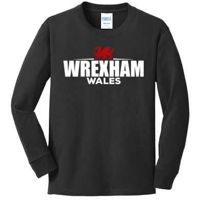 Wrexham Wales Retro Vintage Kids Long Sleeve Shirt